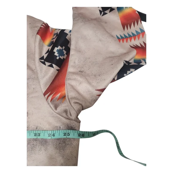 NWOT Men's Southwestern Aztec Native Tribal Geometric Distressed Hoodie Size XXL - Picture 7 of 14